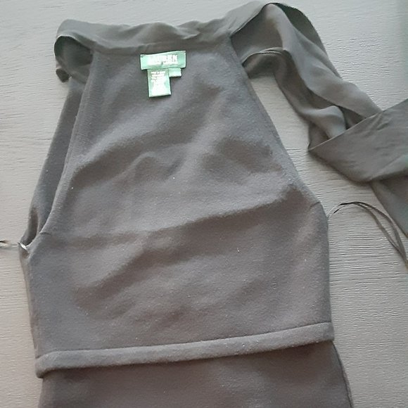 LRL Black Silk & Cashmere Tie Neck Sleeveless Sweater - size S - Picture 10 of 11